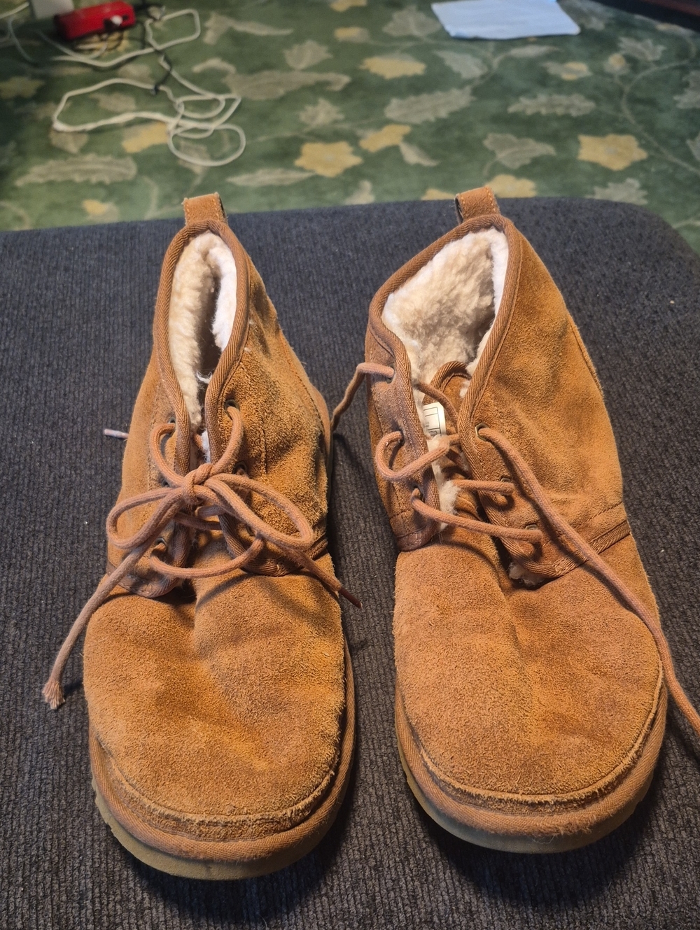 UGG Men's Suede Chukka Boots in Chestnut Brown with Shearling Lining